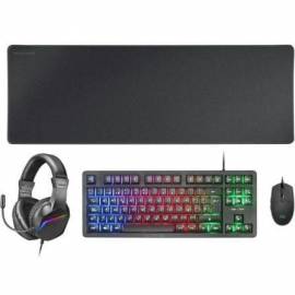 PACK GAMING MARS GAMING MCP-RGB3/ TECLADO RGB + RATÓN ÓPTICO + ALFOMBRILLA XXL + AURICULARES