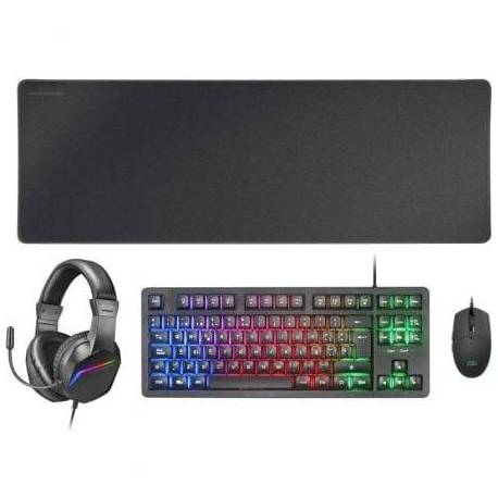 PACK GAMING MARS GAMING MCP-RGB3/ TECLADO RGB + RATÓN ÓPTICO + ALFOMBRILLA XXL + AURICULARES