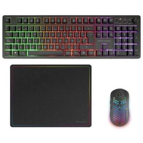 PACK GAMING MARS GAMING MCPWX/ TECLADO INALÁMBRICO + RATÓN INALÁMBRICO + ALFOMBRILLA