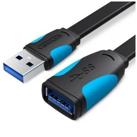 CABLE ALARGADOR USB 3.0 VENTION VAS-A13-B100/ USB MACHO - USB HEMBRA/ 5GBPS/ 1M/ NEGRO Y AZUL
