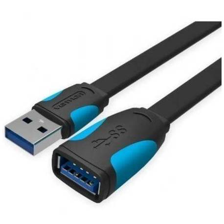 CABLE ALARGADOR USB 3.0 VENTION VAS-A13-B200/ USB MACHO - USB HEMBRA/ 5GBPS/ 2M/ NEGRO Y AZUL