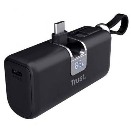 POWERBANK 5000MAH TRUST PACTO 26104/ 18W/ NEGRA