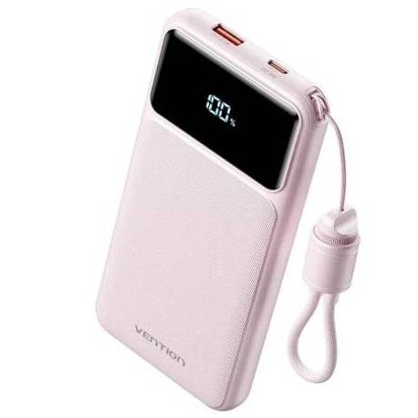 POWERBANK 10000MAH VENTION XGYP0-39-TY/ 22.5W/ ROSA/ INCLUYE CABLE USB TIPO-C