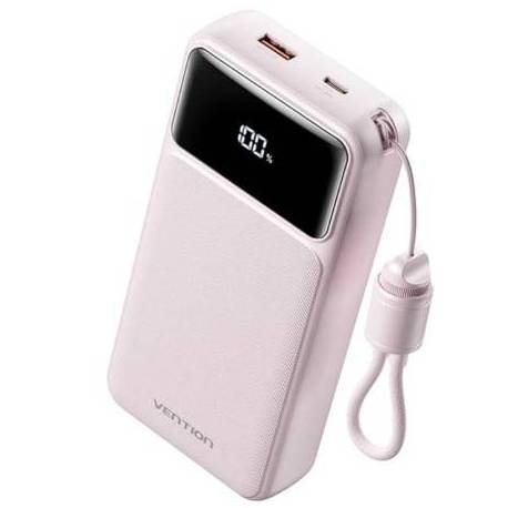 POWERBANK 20000MAH VENTION XGYP0-40-TY/ 22.5W/ ROSA/ INCLUYE CABLE USB TIPO-C