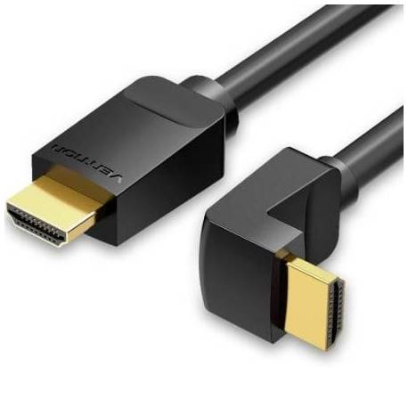 CABLE HDMI 2.0 4K ACODADO VENTION AARBF/ HDMI MACHO - HDMI MACHO/ 1M/ NEGRO