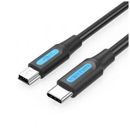 CABLE USB 2.0 TIPO-C VENTION COWBH/ USB TIPO-C MACHO - MINIUSB MACHO/ HASTA 10W/ 480MBPS/ 2M/ NEGRO