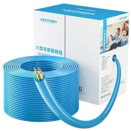 BOBINA DE CABLE RJ45 UTP VENTION IHBL305 CAT.6/ 305M/ AZUL