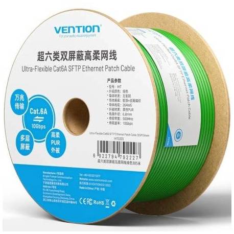 BOBINA DE CABLE RJ45 SFTP VENTION IHTG305 CAT.6A/ 305M/ VERDE