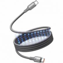 CABLE MAGNÉTICO USB 2.0 TIPO-C 5A VENTION TSAJF/ USB TIPO-C MACHO - USB TIPO-C MACHO/ HASTA 240W/ 480MBPS/ 1M/ TITANIO