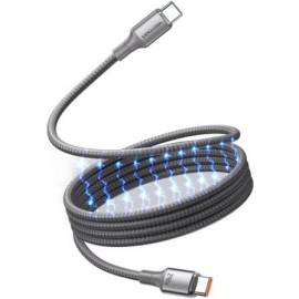 CABLE MAGNÉTICO USB 2.0 TIPO-C 5A VENTION TSAJG/ USB TIPO-C MACHO - USB TIPO-C MACHO/ HASTA 240W/ 480MBPS/ 1.5M/ TITANIO