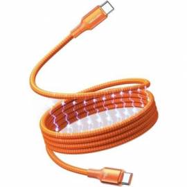 CABLE MAGNÉTICO USB 2.0 TIPO-C 5A VENTION TSAOF/ USB TIPO-C MACHO - USB TIPO-C MACHO/ HASTA 240W/ 480MBPS/ 1M/ NARANJA