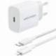 CARGADOR DE PARED VENTION G17W0-EU/ 1XUSB TIPO-C + CABLE LIGHTNING/ 20W