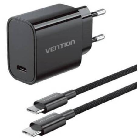 CARGADOR DE PARED GAN VENTION G18B0-EU/ 1XUSB TIPO-C + CABLE USB TIPO-C/ 30W