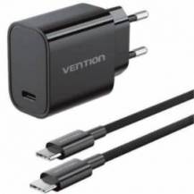 CARGADOR DE PARED GAN VENTION G18B0-EU/ 1XUSB TIPO-C + CABLE USB TIPO-C/ 30W