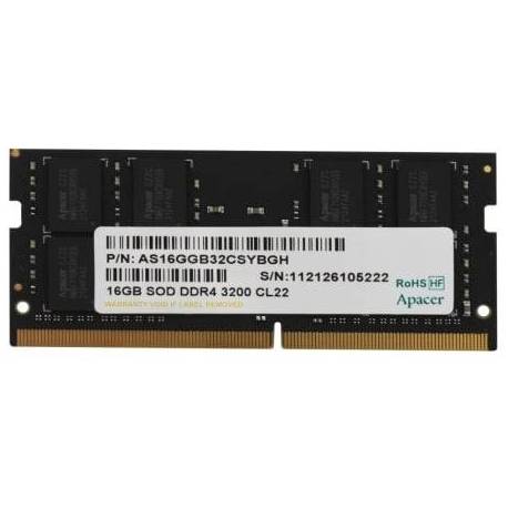 MEMORIA RAM APACER ES.16G21.PSH 16GB/ DDR4/ 3200MHZ/ 1.2V/ CL22/ SODIMM