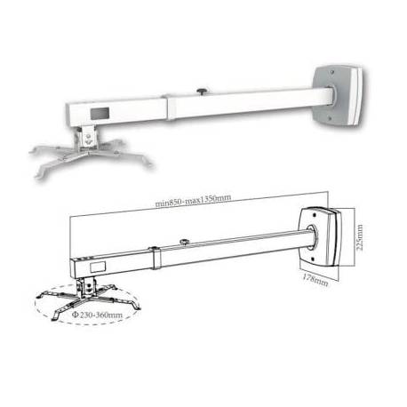 SOPORTE DE PARED PARA PROYECTOR APPROX APPSV03P/ EXTENSIBLE/ HASTA 10KG