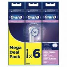 CABEZAL DE RECAMBIO BRAUN PARA CEPILLO BRAUN ORAL-B SENSITIVE CLEAN/ PACK 6 UDS
