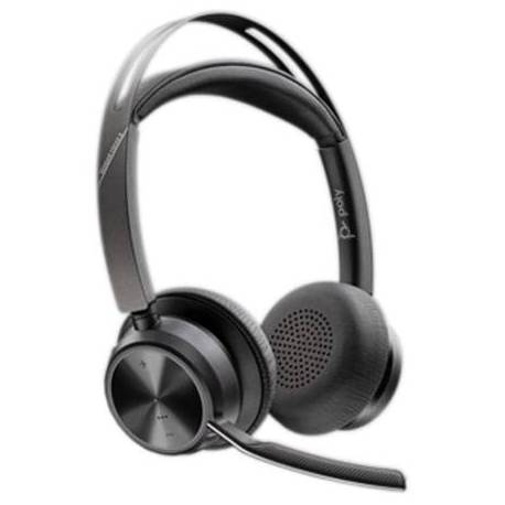 AURICULARES INALÁMBRICOS POLYVOYAGER FOCUS 2 USB-C-C + ADAPTADOR USB-C/A/ CON MICRÓFONO/ BLUETOOTH/ NEGROS