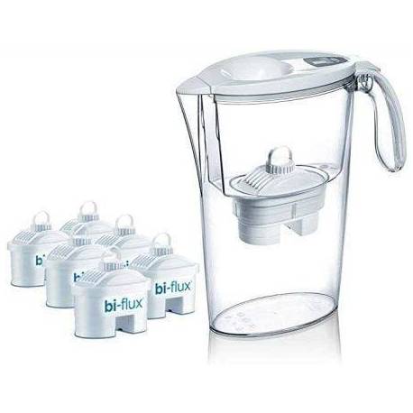PACK JARRA FILTRANTE LAICA STREAM/ 2.3L/ BLANCA/ JARRA + 6 FILTROS BI-FLUX
