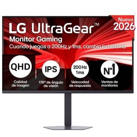 MONITOR GAMING LG ULTRAGEAR 32G620B-B 31.5'/ QHD/ 1MS/ 200HZ/ IPS/ REGULABLE EN ALTURA/ NEGRO