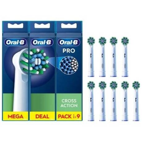 CABEZAL DE RECAMBIO PARA CEPILLO ORAL-B PRO CROSS ACTION/ PACK 9 UDS
