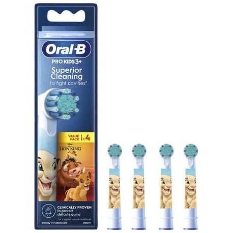 CABEZAL DE RECAMBIO BRAUN PARA CEPILLO BRAUN ORAL-B PRO KIDS 3+ REY LEON/ PACK 4 UDS