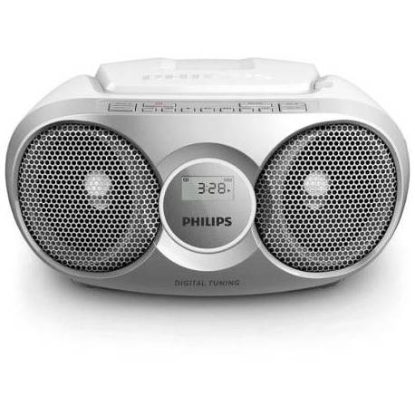 RADIO CD PHILIPS AZ215S/ 3W RMS/ CON CABLE/ PLATA