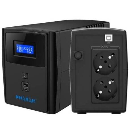 SAI LÍNEA INTERACTIVA PHASAK SIRIUS 800 VA INTERACTIVE/ 800VA-480W/ 2 SALIDAS/ FORMATO TORRE