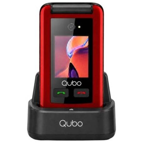 TELÉFONO MÓVIL QUBO X-247RDC 4G PARA PERSONAS MAYORES/ ROJO