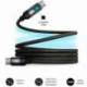 CABLE USB 2.0 TIPO-C SUBBLIM POWERMAG LED/ USB TIPO-C MACHO - USB TIPO-C MACHO/ HASTA 100W/ 480MBPS/ 2M/ NEGRO