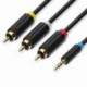 CABLE ESTÉREO VENTION BCBBG/ JACK 3.5 MACHO - 3X RCA MACHO/ 1.5M/ NEGRO
