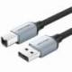 CABLE USB 2.0 IMPRESORA VENTION CTTHL/ USB TIPO-B MACHO - USB MACHO/ 480MBPS/ 10M/ GRIS
