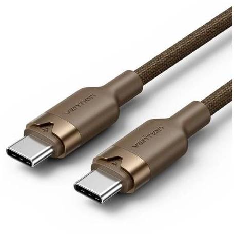 CABLE USB 2.0 TIPO-C 3A VENTION TRDJF/ USB TIPO-C MACHO - USB TIPO-C MACHO/ HASTA 60W/ 480MBPS/ 1M/ ORO DESIERTO
