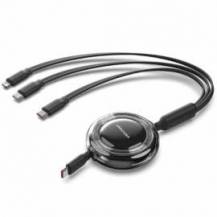 CABLE USB TIPO-C 2.0 5A VENTION TRKBBE/ USB TIPO-C MACHO - 3X USB TIPO-C MACHO/ HASTA 100W/ 480MBPS/ 1.1M/ NEGRO