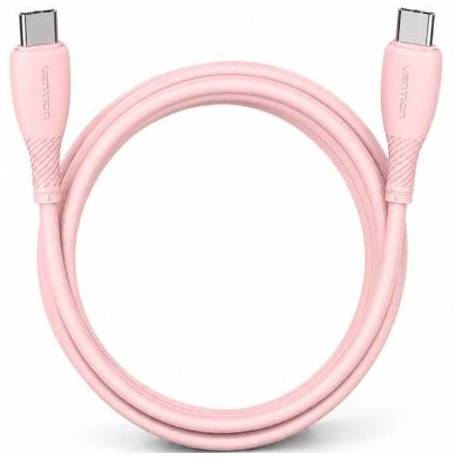 CABLE USB 2.0 TIPO-C VENTION TRVPF/ USB TIPO-C MACHO - USB TIPO-C MACHO/ HASTA 60W/ 480MBPS/ 1M/ ROSA
