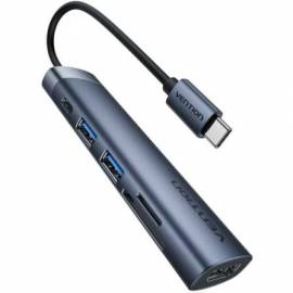 DOCKING USB TIPO-C VENTION THJHB/ 1XHDMI 4K/ 2XUSB/ 1XUSB TIPO-C PD/ GRIS