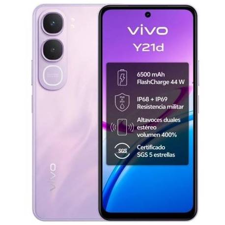 SMARTPHONE VIVO Y21D 4GB/ 128GB/ 6.68'/ PÚRPURA