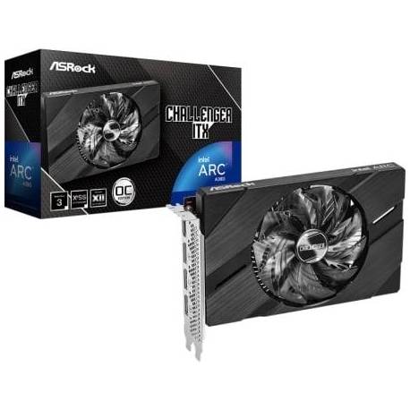 TARJETA GRÁFICA ASROCK INTEL ARC A380 CHALLENGER ITX 6GB OC/ 6GB GDDR6/ COMPATIBLE CON PERFIL BAJO