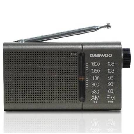 RADIO PORTÁTIL DAEWOO DW1035/ A PILAS/ GRIS OSCURO