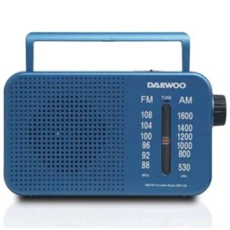 RADIO PORTÁTIL DAEWOO DW1120/ CON CABLE/ A PILAS/ AZUL