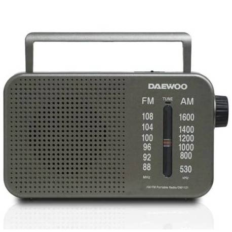 RADIO PORTÁTIL DAEWOO DW1121/CON CABLE/ A PILAS/ GRIS