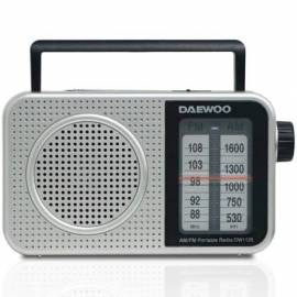 RADIO PORTÁTIL DAEWOO DW1125/ A PILAS/ GRIS METALIZADO