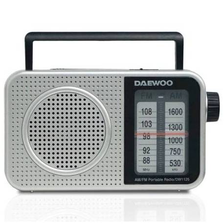 RADIO PORTÁTIL DAEWOO DW1125/ A PILAS/ GRIS METALIZADO