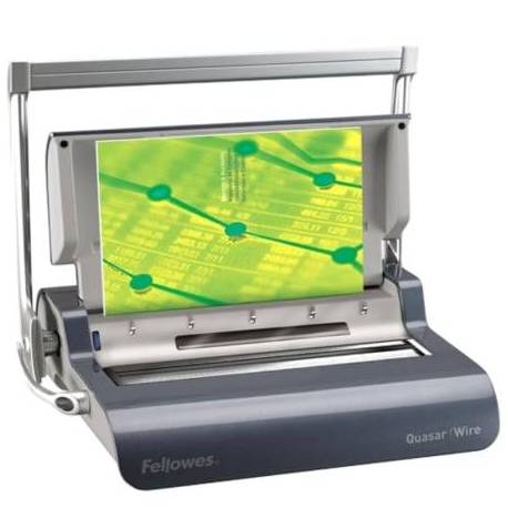 ENCUADERNADORA DE CANUTILLO FELLOWES QUASAR WIRE/ PLATA