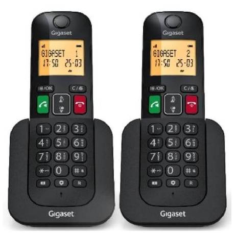 TELÉFONO INALÁMBRICO GIGASET ELEMENTAL 400 DUO/ NEGRO