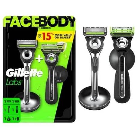 PACK DE 2 CUCHILLAS DE AFEITAR GILLETTE GILLETTELABS FACEBODY + INTIMATE