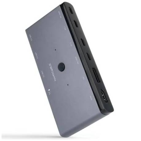 SWITCH CONMUTADOR 8K NANOCABLE 10.12.0003/ 1X HDMI/ 1X DISPLAYPORT/ 3X USB/ 2X USB TIPO-C/ 1X JACK 3.5MM/ 2X USB TIPO-C PD