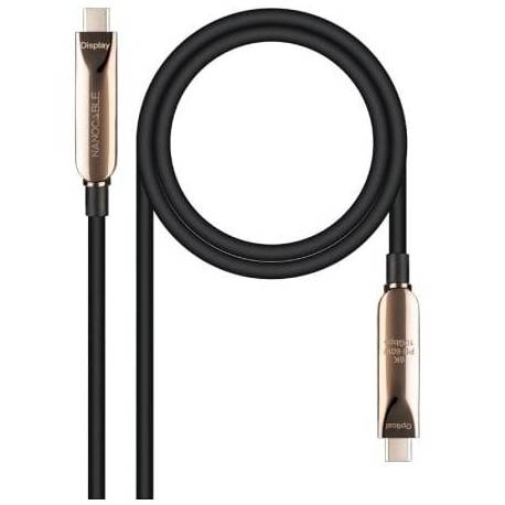 CABLE USB 3.2 TIPO-C AOC NANOCABLE 10.01.4605/ USB TIPO-C MACHO - USB TIPO-C MACHO/ HASTA 60W/ 10GBPS/ 5M/ NEGRO