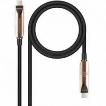 CABLE USB 3.2 TIPO-C AOC NANOCABLE 10.01.4605/ USB TIPO-C MACHO - USB TIPO-C MACHO/ HASTA 60W/ 10GBPS/ 5M/ NEGRO
