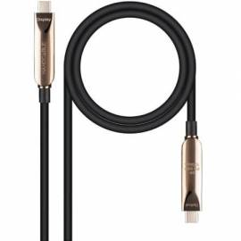 CABLE USB 3.2 TIPO-C AOC NANOCABLE 10.01.4615/ USB TIPO-C MACHO - USB TIPO-C MACHO/ HASTA 60W/ 10GBPS/ 15M/ NEGRO